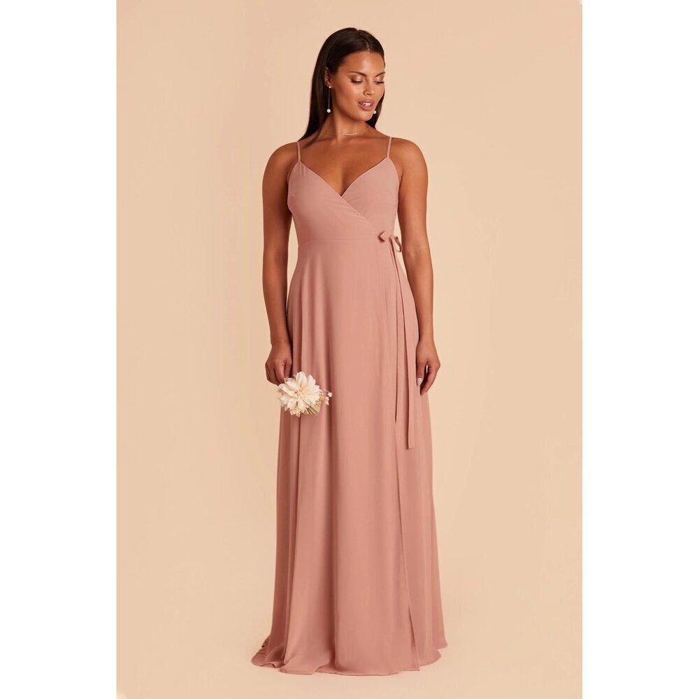 Birdy Grey Blush Pink Spaghetti Strap Maxi Wrap Dress
